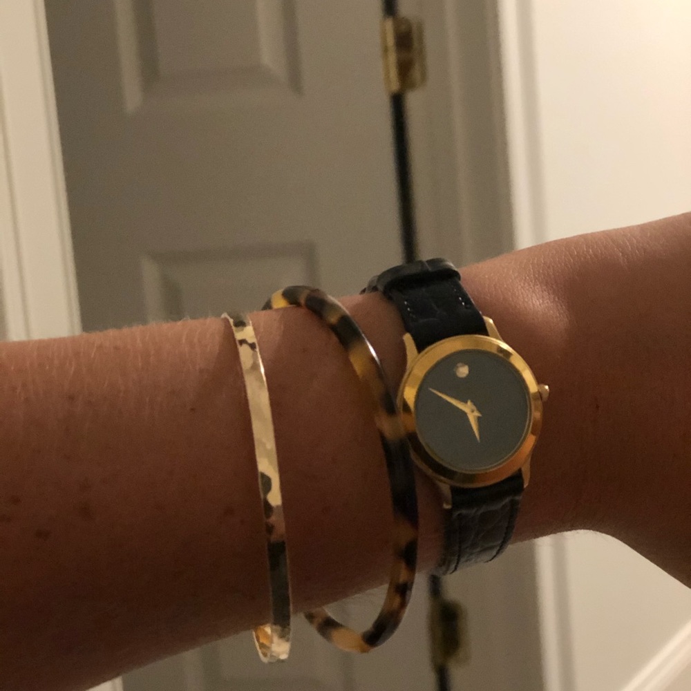 Movado black crystal sapphire watch